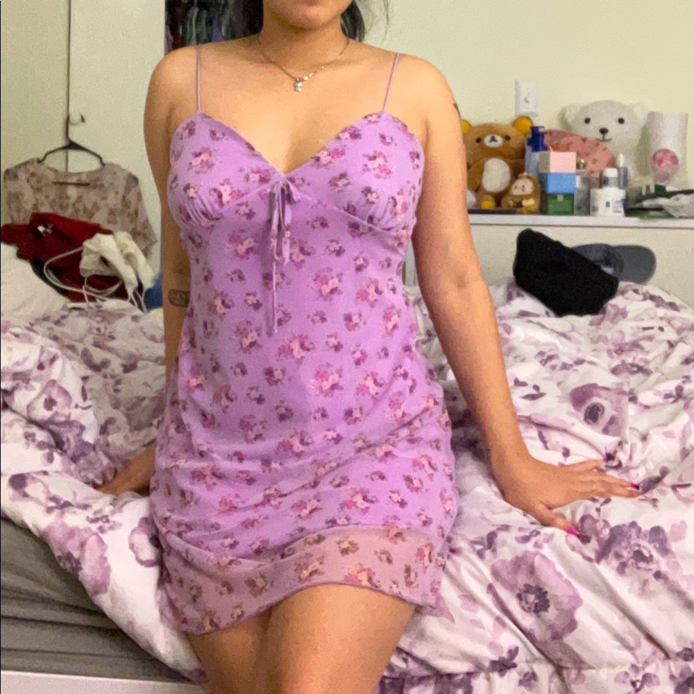 Purple floral dress